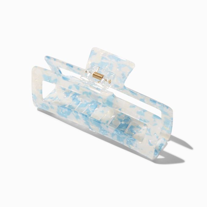 Blue Tortoiseshell Large Rectangular Hair Claw