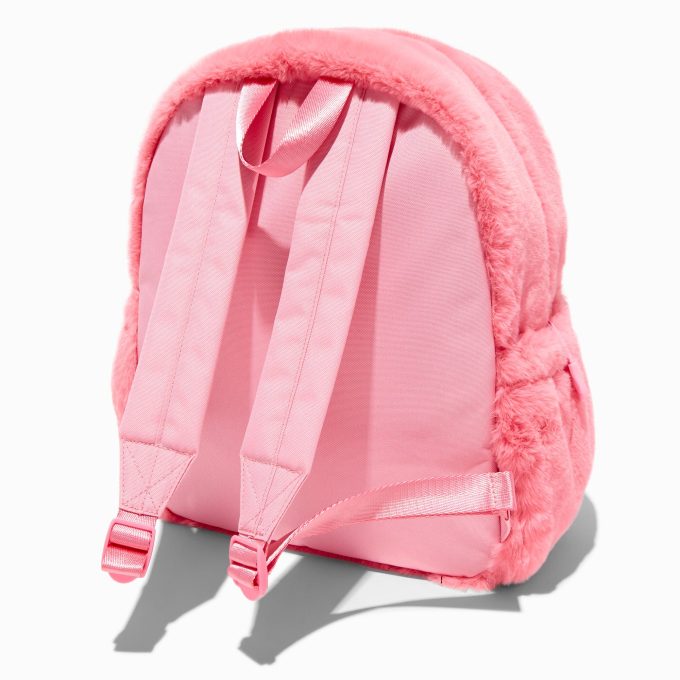 Claire's Club Furry Pink Cat Dome Backpack