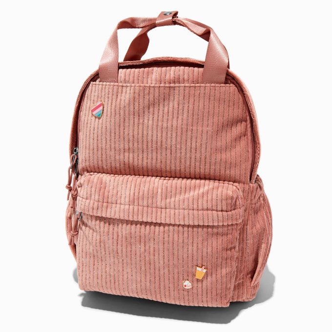 Pink Corduroy Backpack
