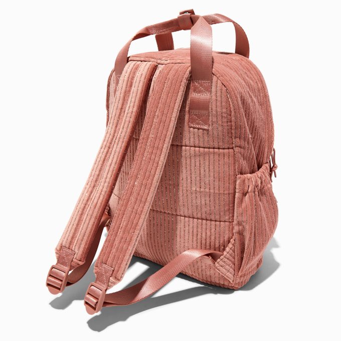 Pink Corduroy Backpack