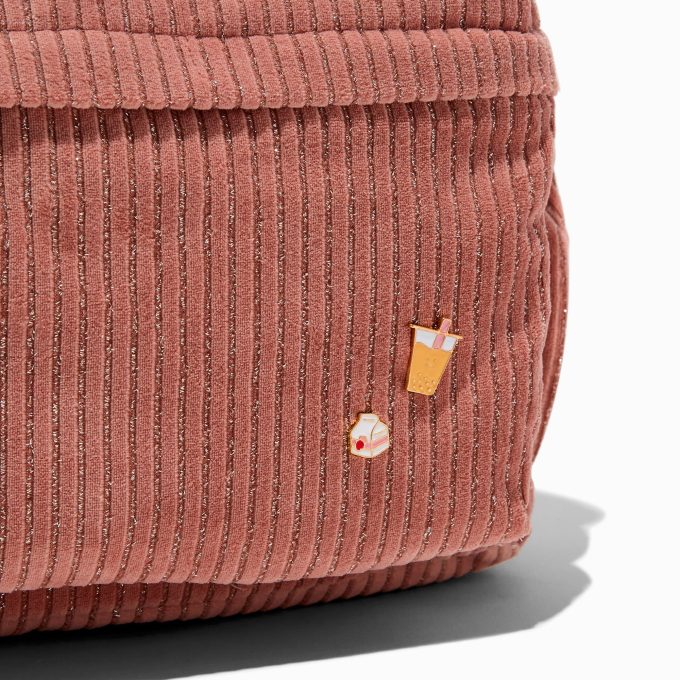 Pink Corduroy Backpack