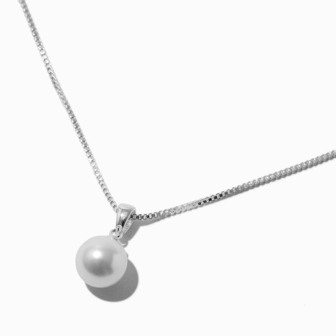 White Pearl 6mm Pendant Necklace