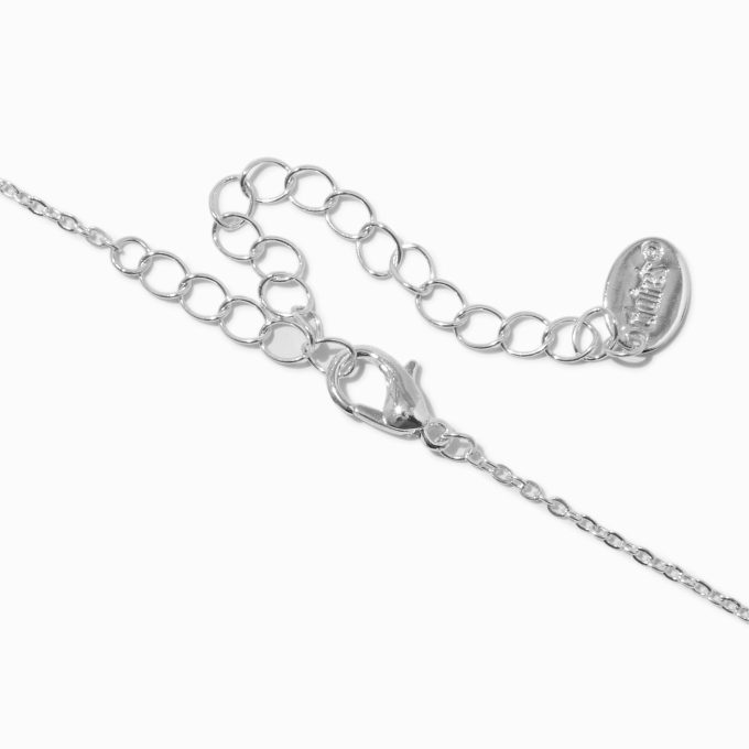 Silver-tone Crystal Block Letter Initial Pendant Necklace - L