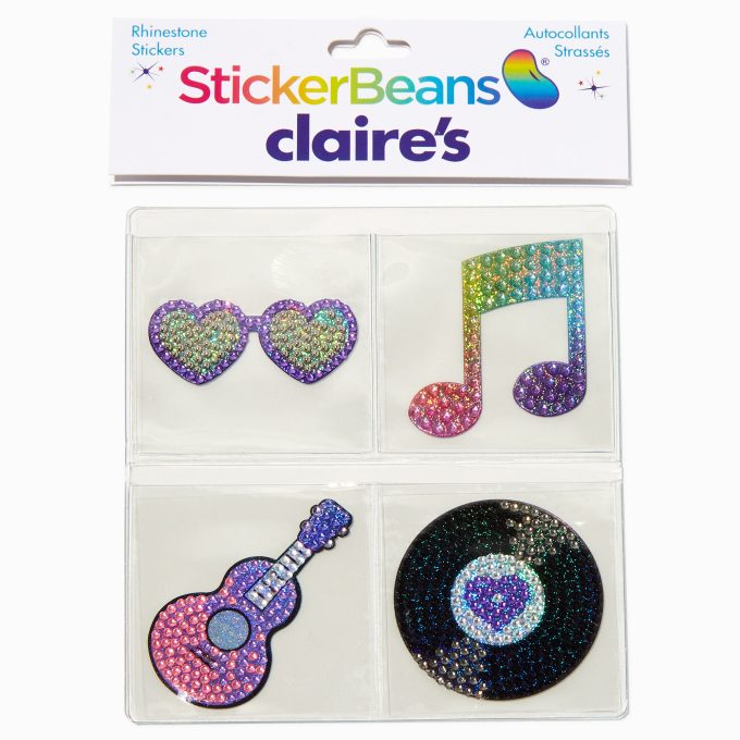 StickerBeans® Claire's Exclusive Music Rhinestone Sticker Set - 4 Pack