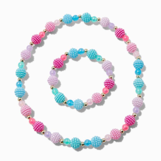 Claire's Club Mermaid Textured Beaded Jewelry Set - 2 Pack