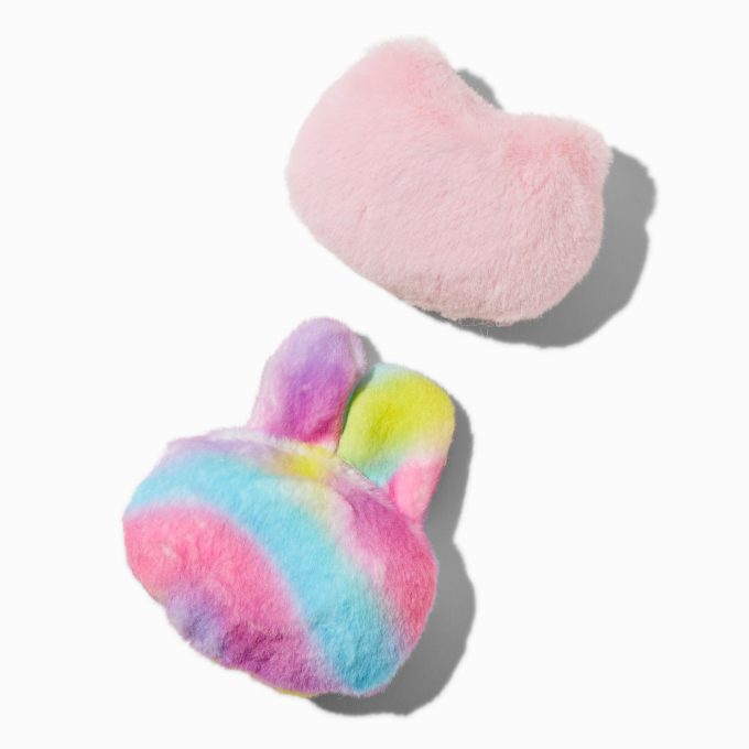 Tie Dye Bunny & Pink Cat Plush Magnet Set - 2 Pack