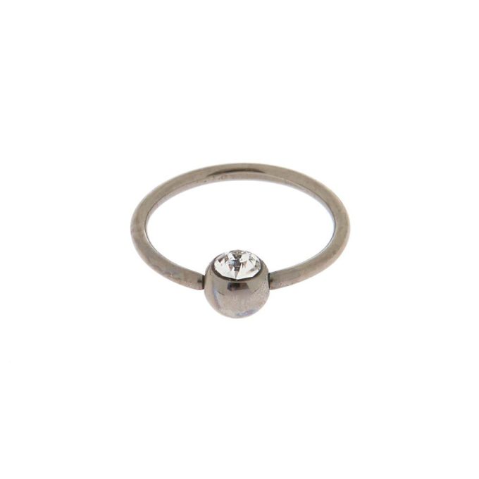Silver-tone Titanium Cubic Zirconia 20G Cartilage Hoop Earring