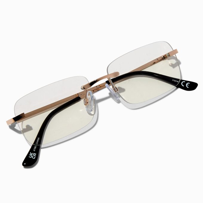 Gold-tone Rectangular Ombré Lens Frames