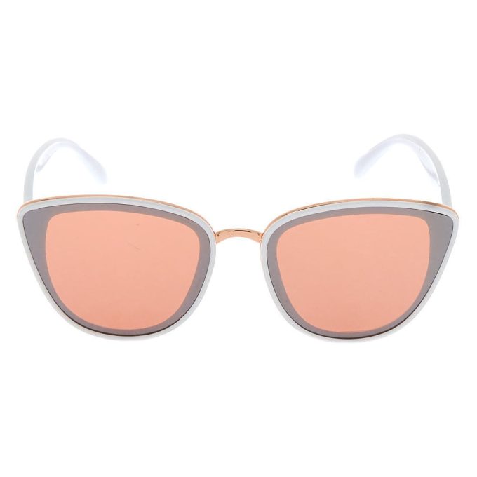 White Mod Cat Eye Sunglasses
