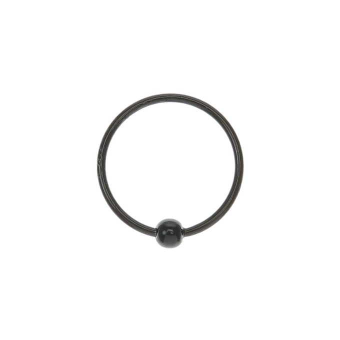 22G Black Sterling Silver Beaded Nose Ring