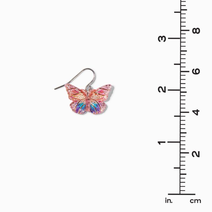 Rainbow Butterfly 0.5" Drop Earrings