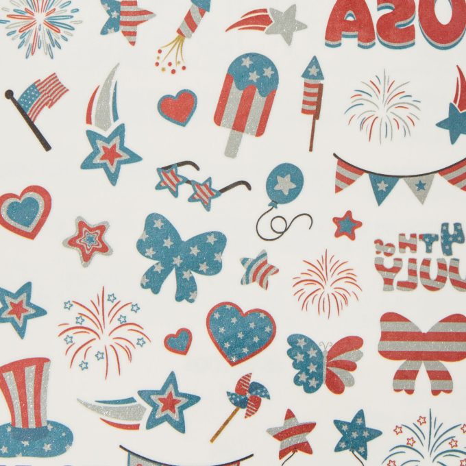 Stars & Stripes Mini Metallic Temporary Tattoo Pack - 35 Pack