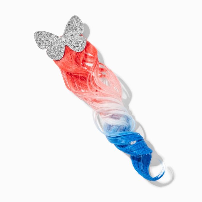 Stars & Stripes Glitter Butterfly Faux Hair Clip