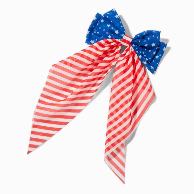 American Flag Hair Bow Clip