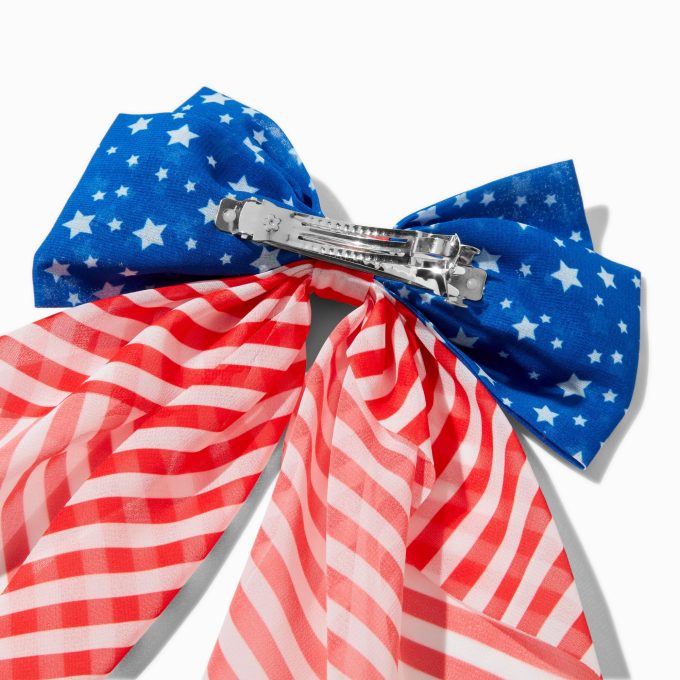 American Flag Hair Bow Clip