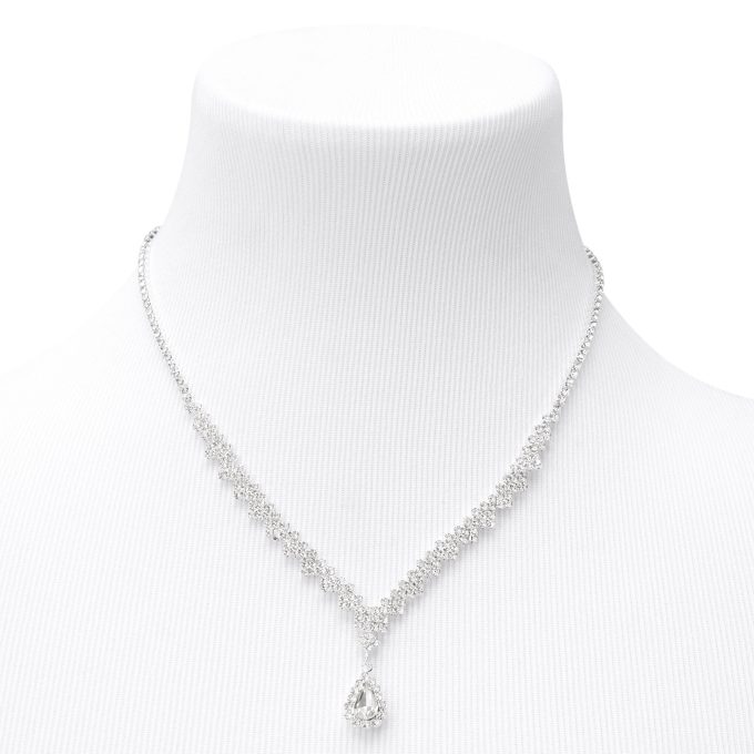 Silver Cubic Zirconia Teardrop Jewelry Set - 3 Pack