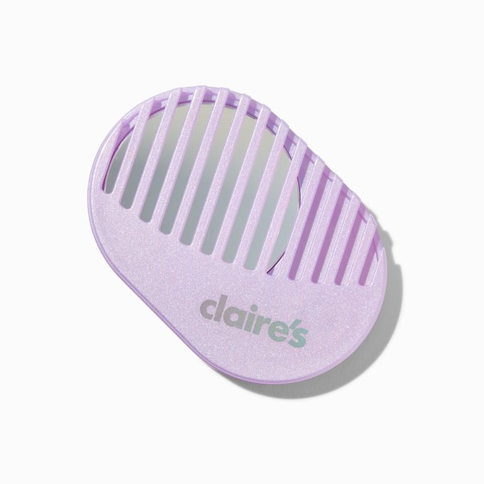 Purple Travel Mirror & Hair Comb