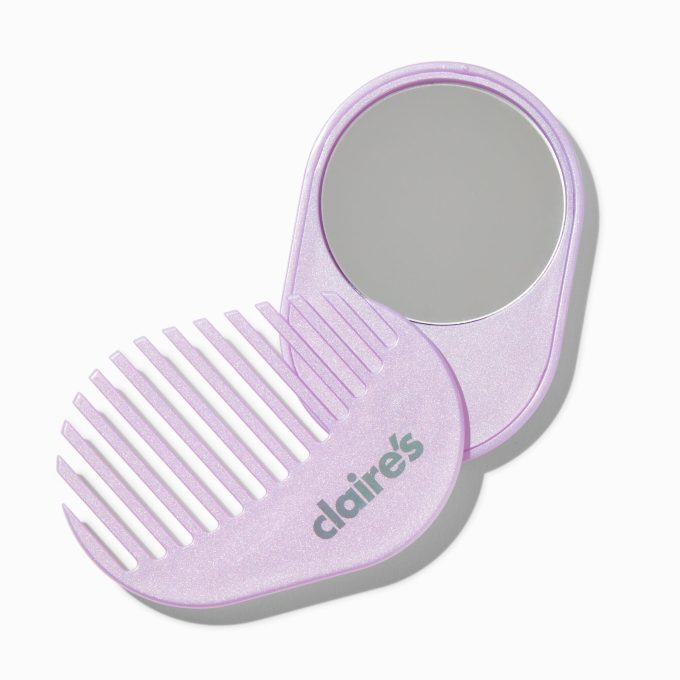 Purple Travel Mirror & Hair Comb