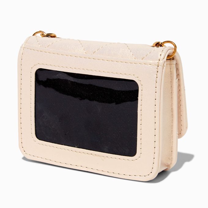 Light Pink Quilted "Slay" Gold-tone Chain Crossbody Bag