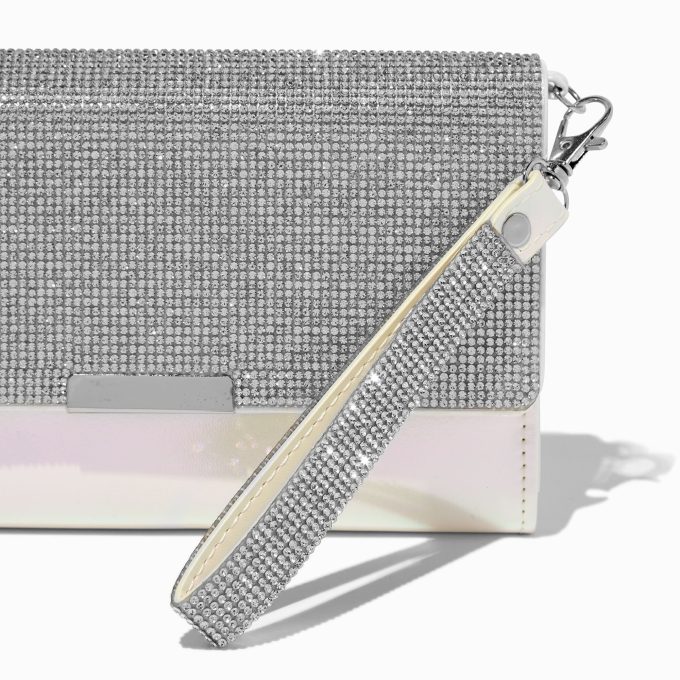 Ivory Bling Crossbody Wristlet Wallet