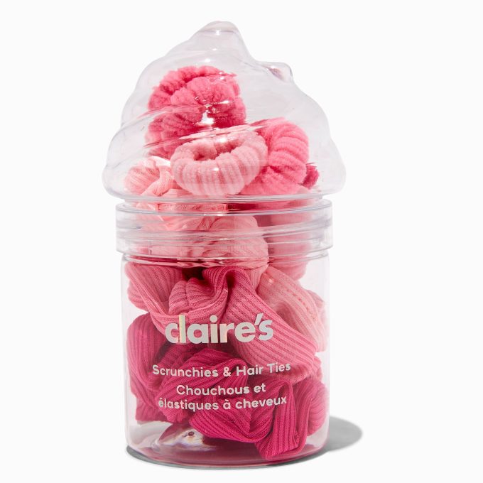 Pink Ice Cream Hair Ties & Scrunchies - 12 Pack