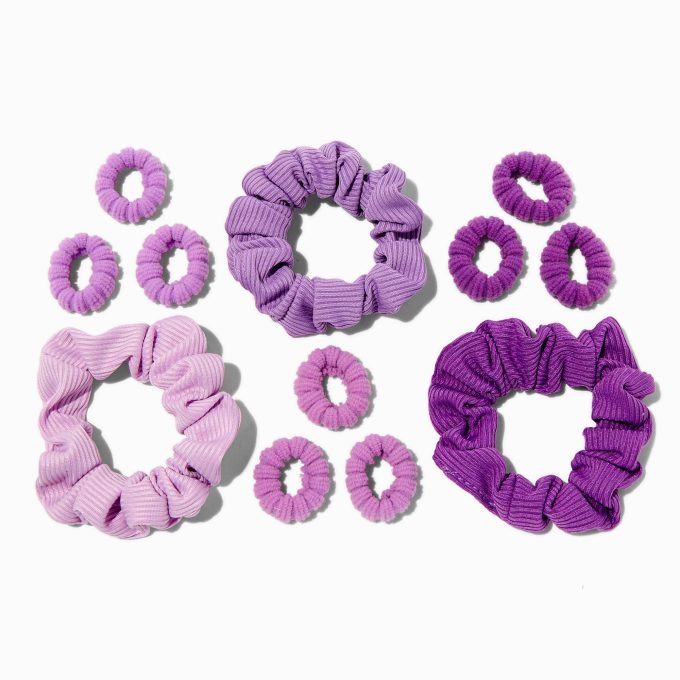 Purple Ice Cream Hair Ties & Scrunchies - 12 Pack