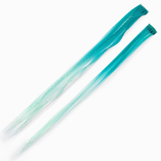Green Ombré Faux Hair Clip In Extensions - 2 Pack