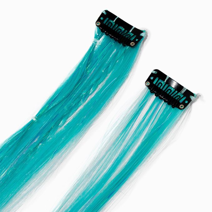 Green Ombré Faux Hair Clip In Extensions - 2 Pack