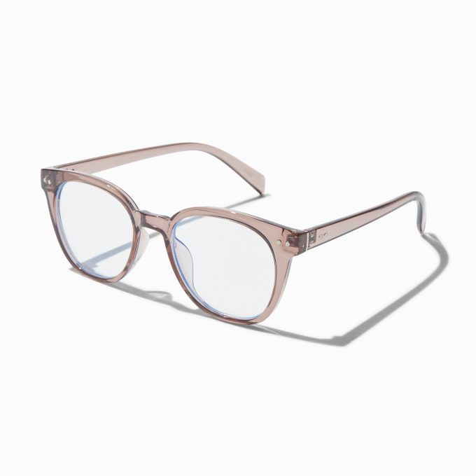 Solar Blue Light Reducing Light Gray Oval Clear Lens Frames