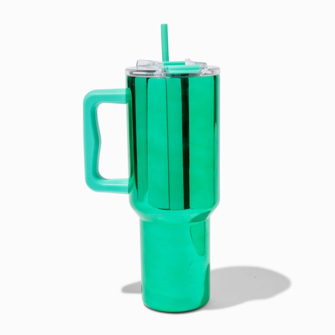 Green Chrome Stainless Steel Handled Tumbler