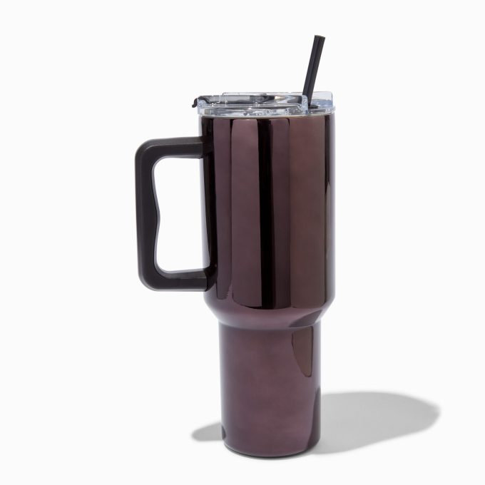 Black Chrome Stainless Steel Handled Tumbler