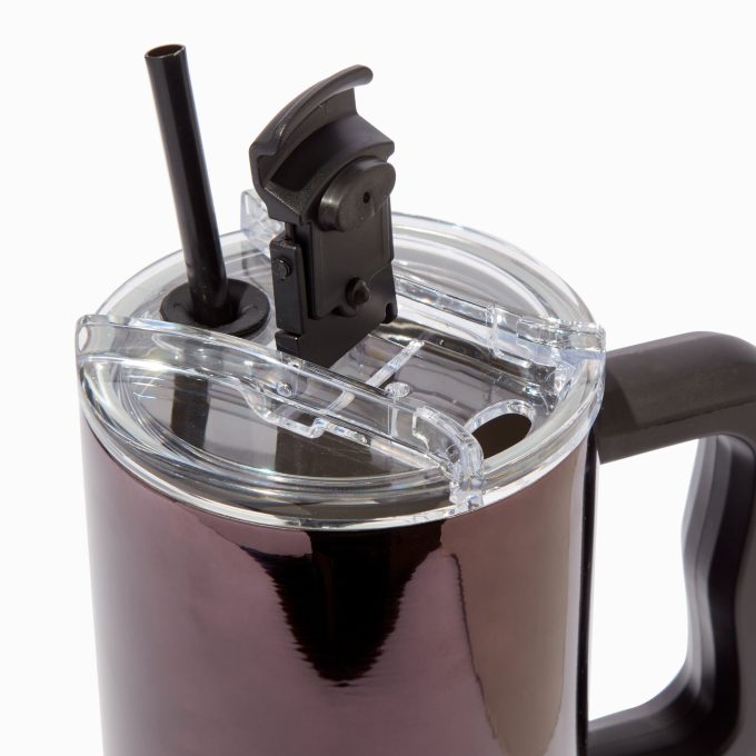 Black Chrome Stainless Steel Handled Tumbler
