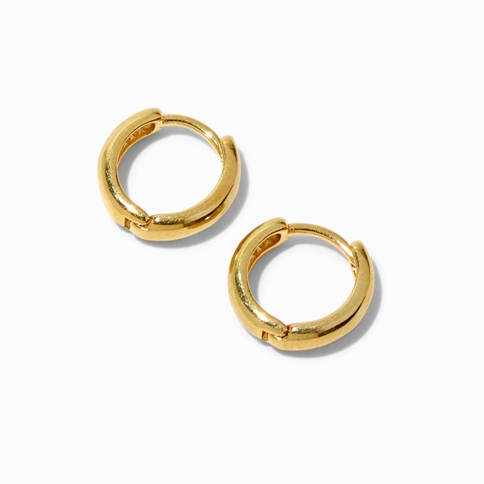C LUXE by Claire's 18kt Gold Plated 8mm Clicker Hoop Earrings