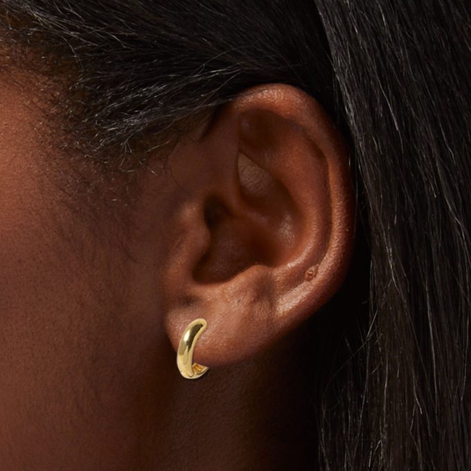 C LUXE by Claire's 18kt Gold Plated 8mm Clicker Hoop Earrings