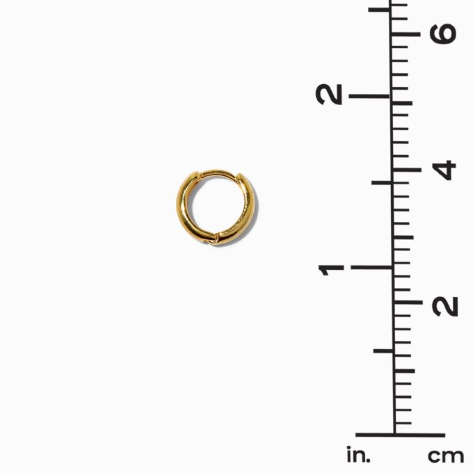 C LUXE by Claire's 18kt Gold Plated 8mm Clicker Hoop Earrings