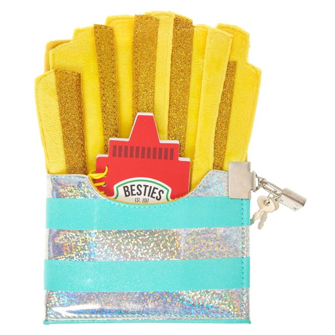 Retro Holographic Fries Lock Diary