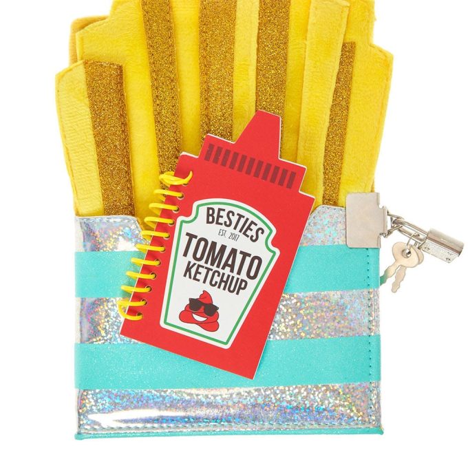 Retro Holographic Fries Lock Diary