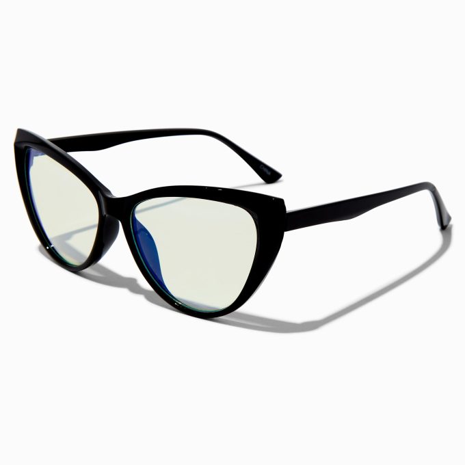 Solar Blue Light Reducing Black Cat Eye Clear Lens Frames