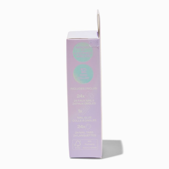 Multi Daisy French Almond Vegan Faux Nail Set - 24 Pack