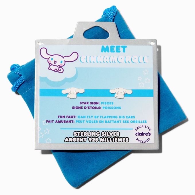 Sterling Silver Cinnamoroll™ Claire's Exclusive Enamel Stud Earrings