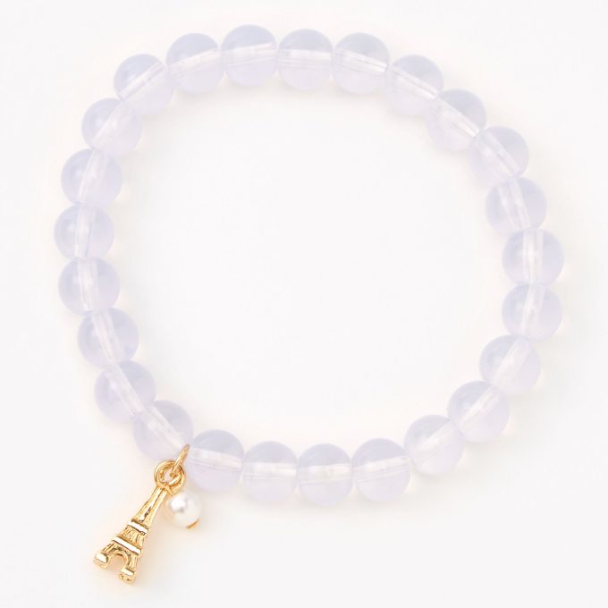 Paris Lavender Beaded Stretch Bracelet
