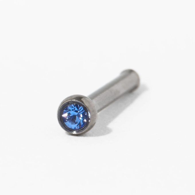 Sapphire Crystal Titanium Nose Piercing Kit with Ear Care Solution