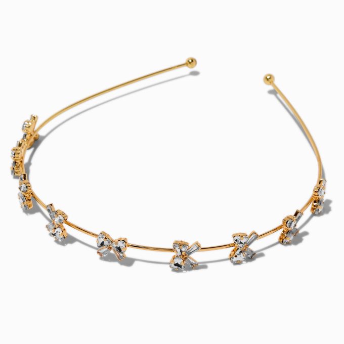 Gold-tone Rhinestone Bow Headband