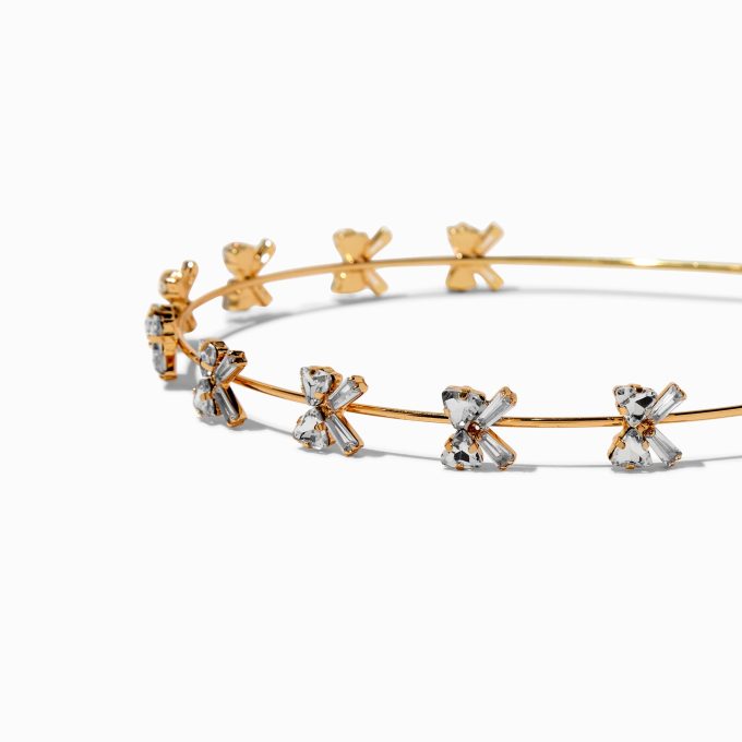 Gold-tone Rhinestone Bow Headband