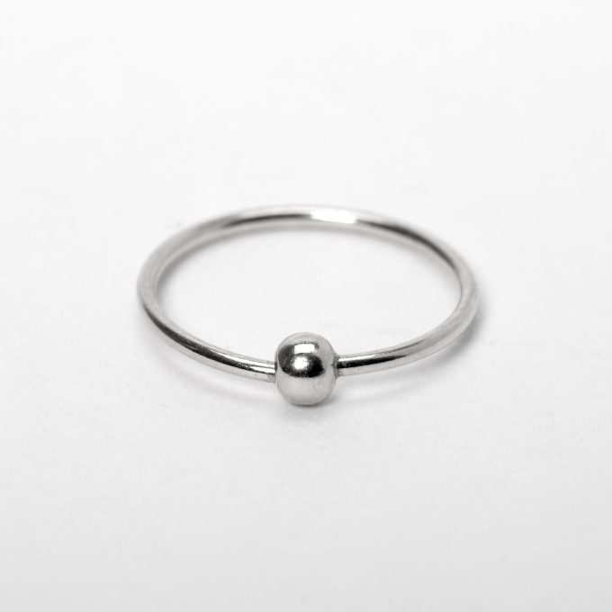 22G Sterling Silver Beaded Nose Ring