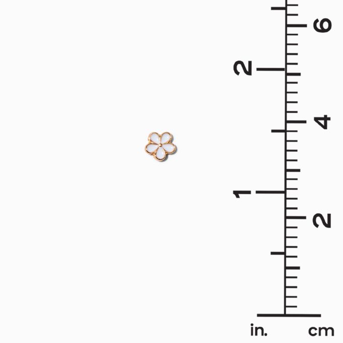 White Daisy Gold-tone Stud Earrings