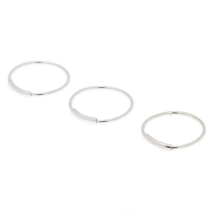22G Sterling Silver Bar Nose Rings - 3 Pack
