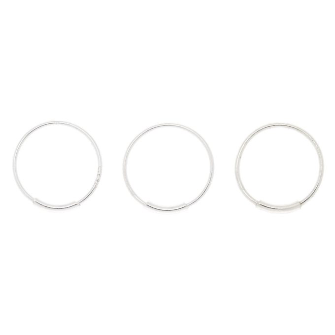 22G Sterling Silver Bar Nose Rings - 3 Pack