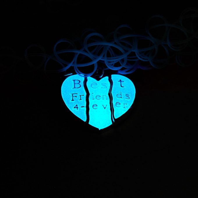 Best Friends Pastel Heart Glow In The Dark Tattoo Choker Necklaces - 3 Pack