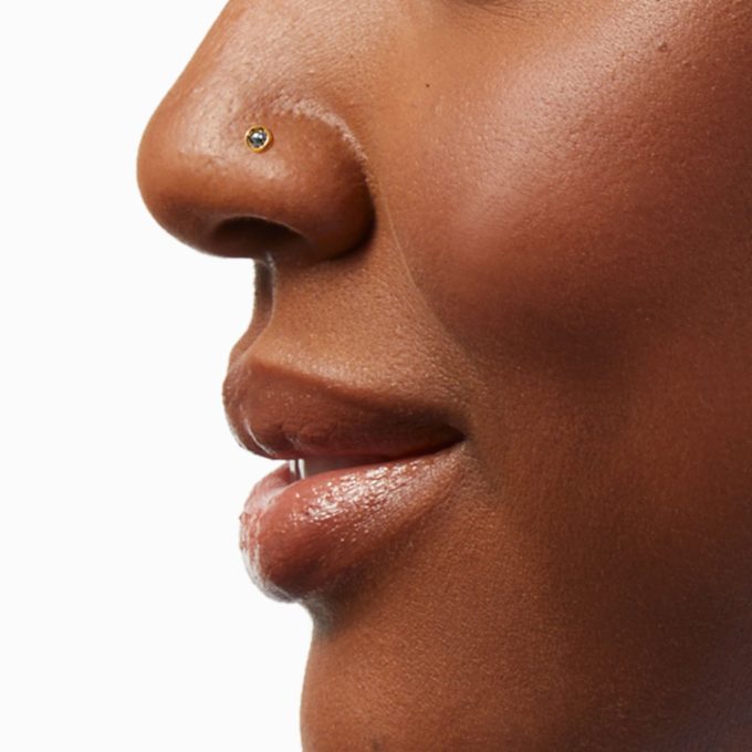 20G Gold-tone Stainless Steel Cubic Zirconia Nose Studs - 6 Pack